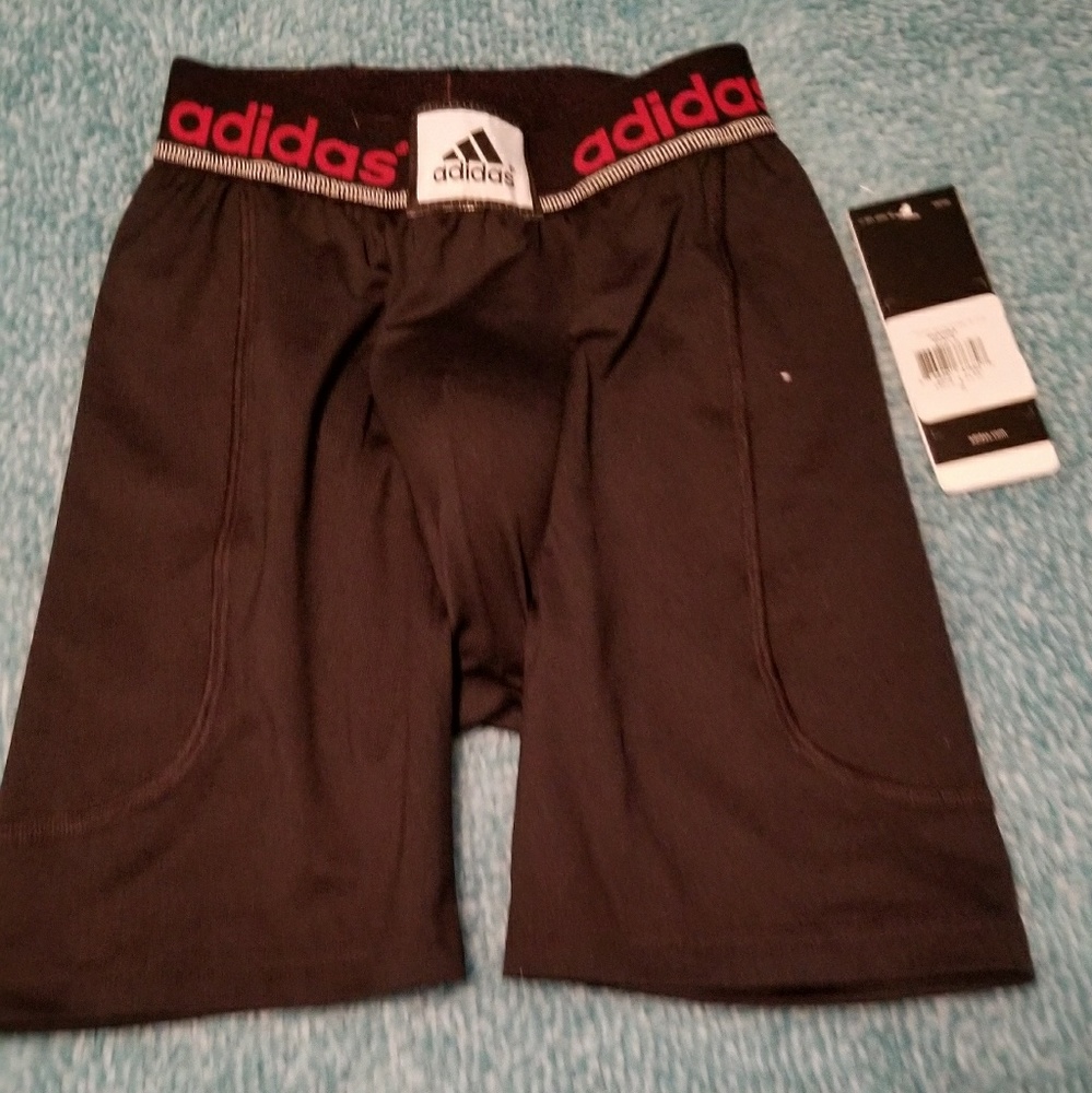 Adidas kids slide shorts with cup new with tags
